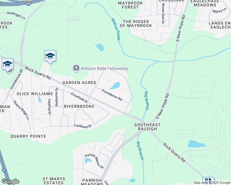 map of restaurants, bars, coffee shops, grocery stores, and more near 2833 Providence Road in Raleigh