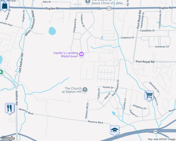 map of restaurants, bars, coffee shops, grocery stores, and more near 8004 Regiment Dr in Spring Hill