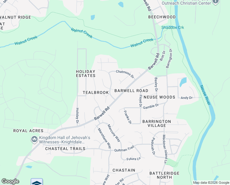 map of restaurants, bars, coffee shops, grocery stores, and more near 5708 Sherrif Place East in Raleigh