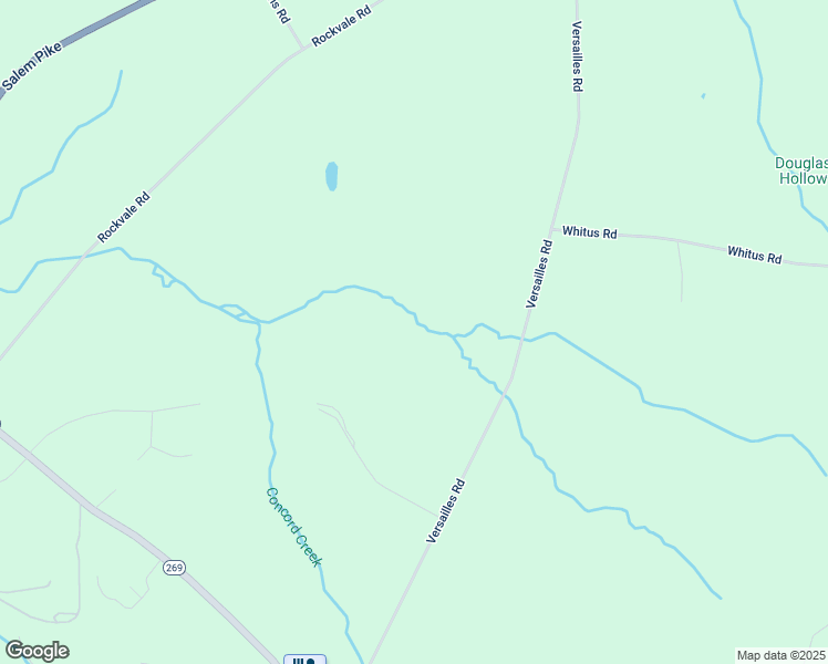 map of restaurants, bars, coffee shops, grocery stores, and more near 9522 Versailles Road in Christiana