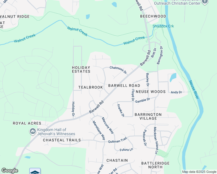 map of restaurants, bars, coffee shops, grocery stores, and more near 5704 Sherrif Place East in Raleigh