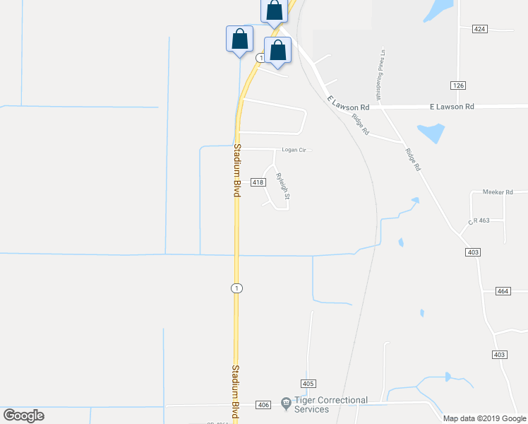 map of restaurants, bars, coffee shops, grocery stores, and more near 124 County Road 418 in Jonesboro