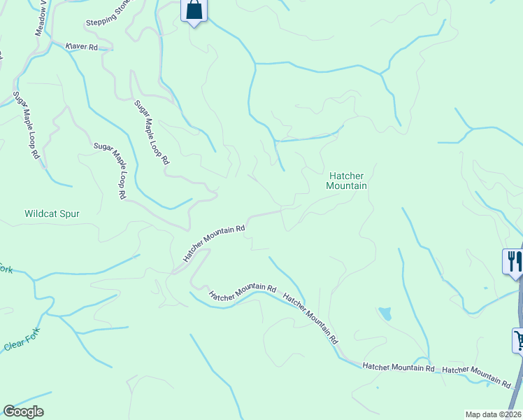 map of restaurants, bars, coffee shops, grocery stores, and more near 2518 Hatcher Mountain Road in Pigeon Forge