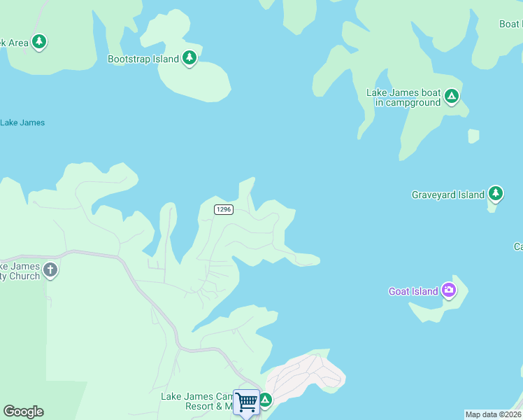 map of restaurants, bars, coffee shops, grocery stores, and more near 6309 North Shore Drive in Nebo