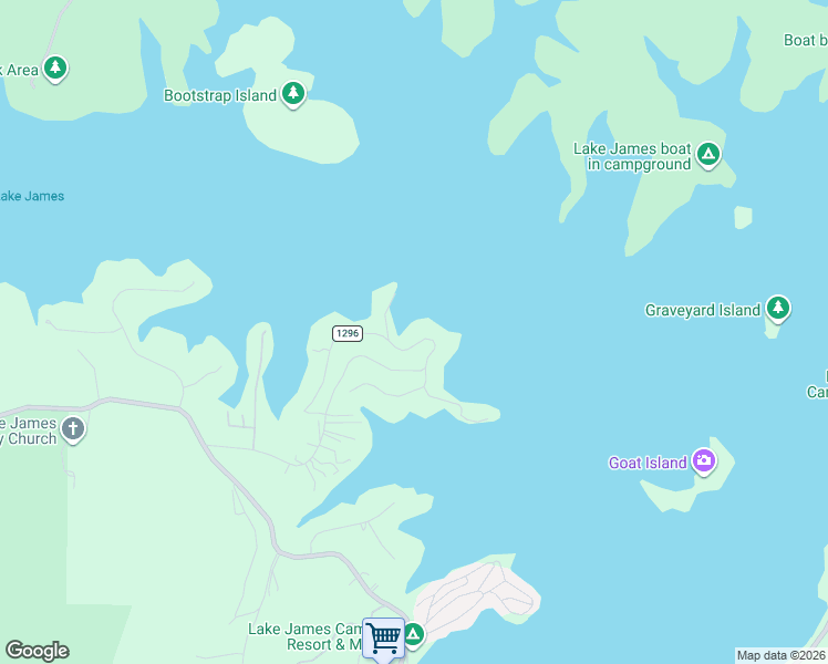 map of restaurants, bars, coffee shops, grocery stores, and more near 6309 North Shore Drive in Nebo