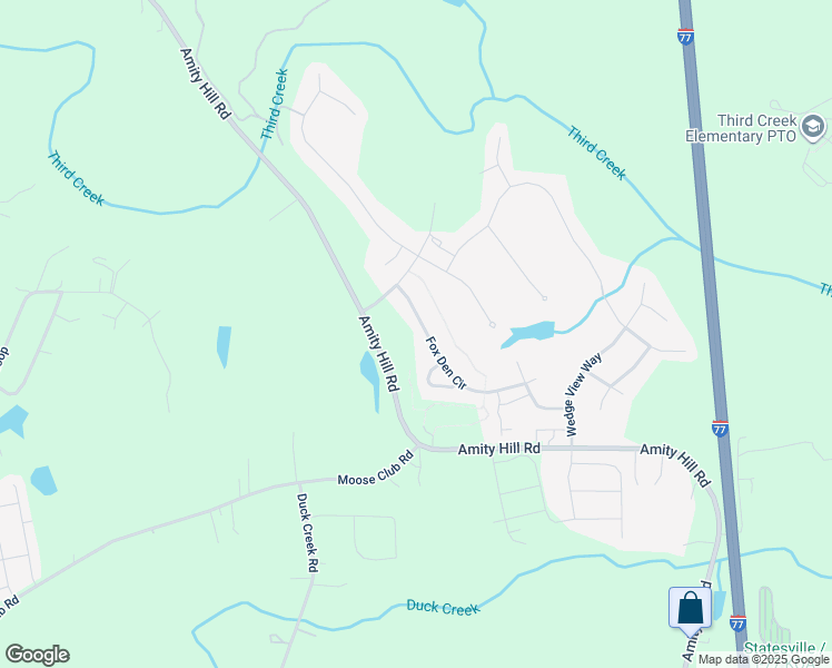 map of restaurants, bars, coffee shops, grocery stores, and more near 128 Fox Den Circle in Statesville