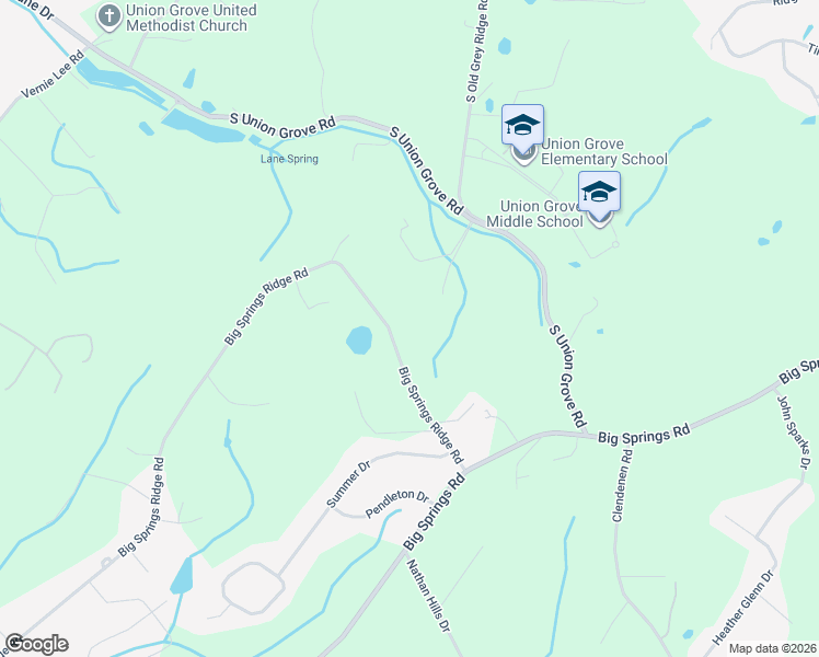 map of restaurants, bars, coffee shops, grocery stores, and more near 3520 Big Springs Ridge Road in Friendsville