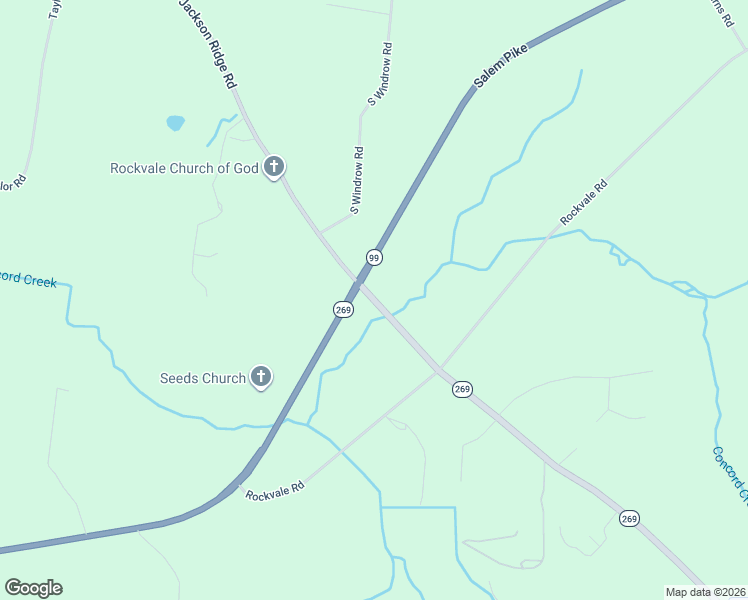 map of restaurants, bars, coffee shops, grocery stores, and more near 10501-11099 Jackson Ridge Road in Rockvale