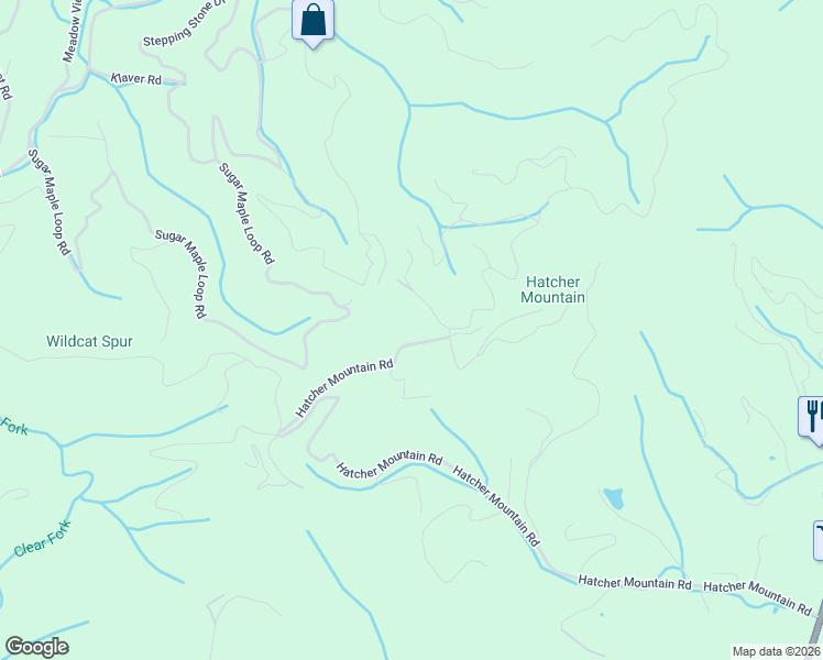 map of restaurants, bars, coffee shops, grocery stores, and more near 2518 Hatcher Mountain Road in Pigeon Forge