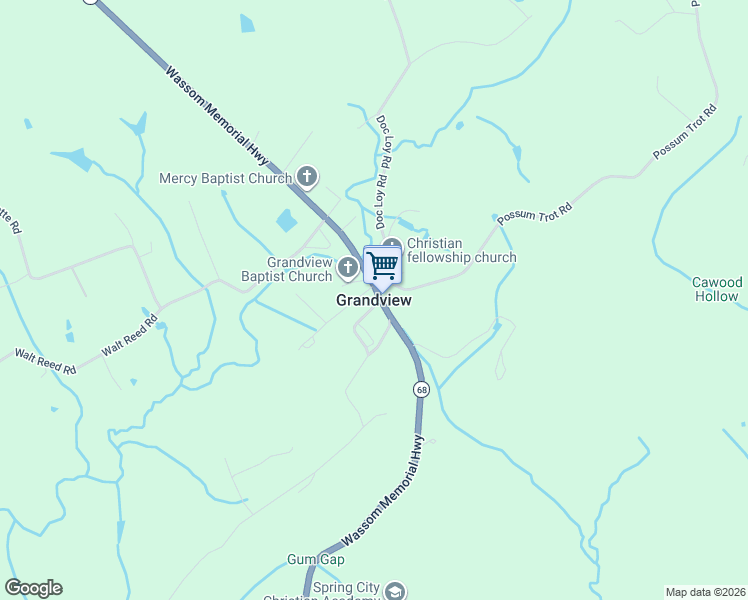 map of restaurants, bars, coffee shops, grocery stores, and more near in Grandview