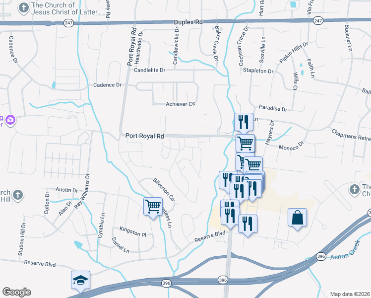 map of restaurants, bars, coffee shops, grocery stores, and more near 1005 Somerset Springs Drive in Spring Hill