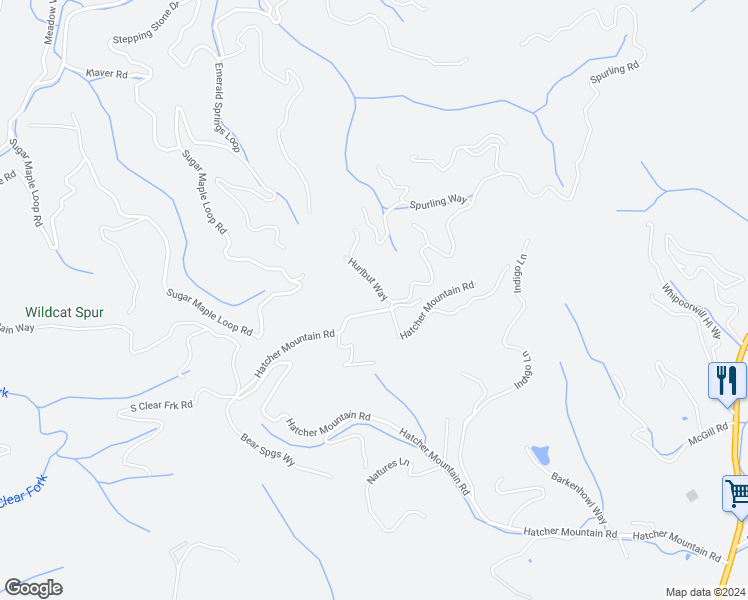 map of restaurants, bars, coffee shops, grocery stores, and more near 2508 Hatcher Mountain Road in Pigeon Forge