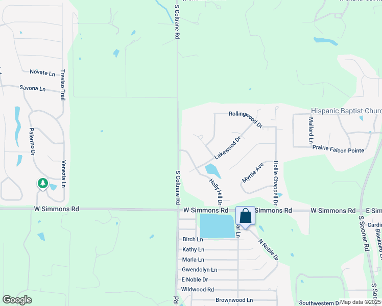 map of restaurants, bars, coffee shops, grocery stores, and more near 8516 Holly Hill Drive in Edmond
