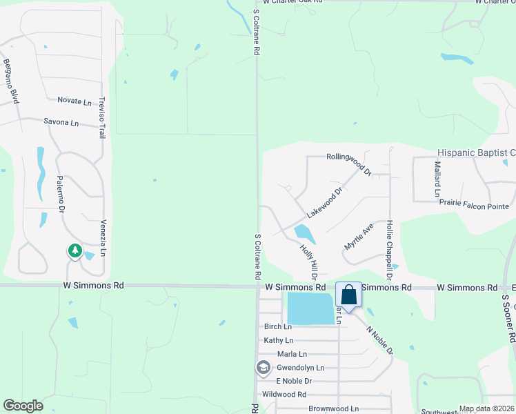 map of restaurants, bars, coffee shops, grocery stores, and more near 13119 South Coltrane Road in Edmond