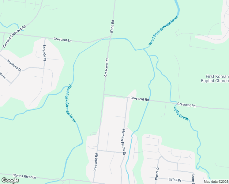 map of restaurants, bars, coffee shops, grocery stores, and more near 487 Crescent Road in Murfreesboro