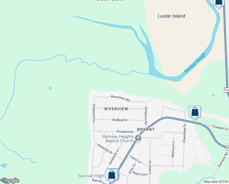 map of restaurants, bars, coffee shops, grocery stores, and more near 24 Riverview Road in Batesville