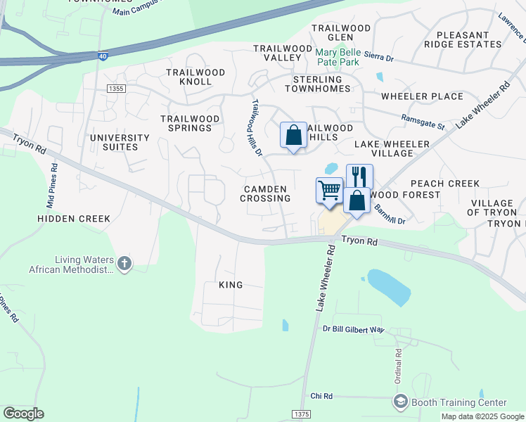 map of restaurants, bars, coffee shops, grocery stores, and more near in Raleigh