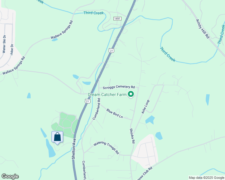 map of restaurants, bars, coffee shops, grocery stores, and more near 128 Scroggs Cemetery Road in Statesville