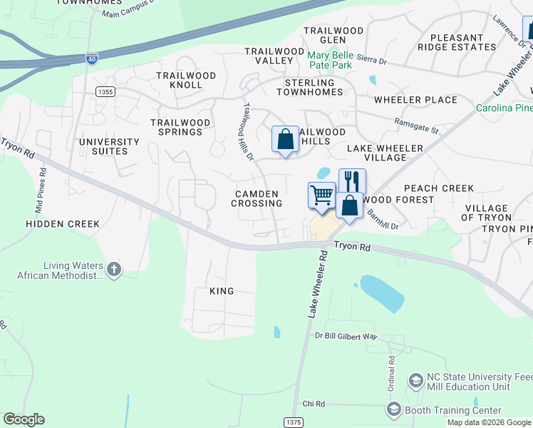 map of restaurants, bars, coffee shops, grocery stores, and more near in Raleigh