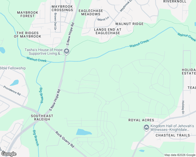 map of restaurants, bars, coffee shops, grocery stores, and more near 2106 Caen Street in Raleigh