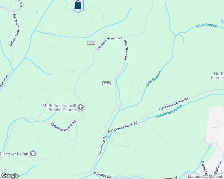 map of restaurants, bars, coffee shops, grocery stores, and more near 1806 New Stock Road in Weaverville