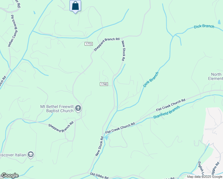map of restaurants, bars, coffee shops, grocery stores, and more near 1806 New Stock Road in Weaverville