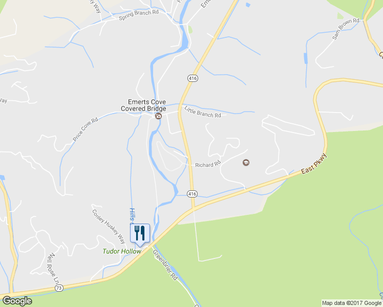 map of restaurants, bars, coffee shops, grocery stores, and more near 5349 Pittman Center Road in Sevierville