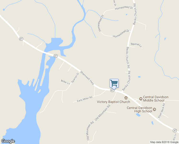 map of restaurants, bars, coffee shops, grocery stores, and more near 1997 North Carolina 47 in Lexington