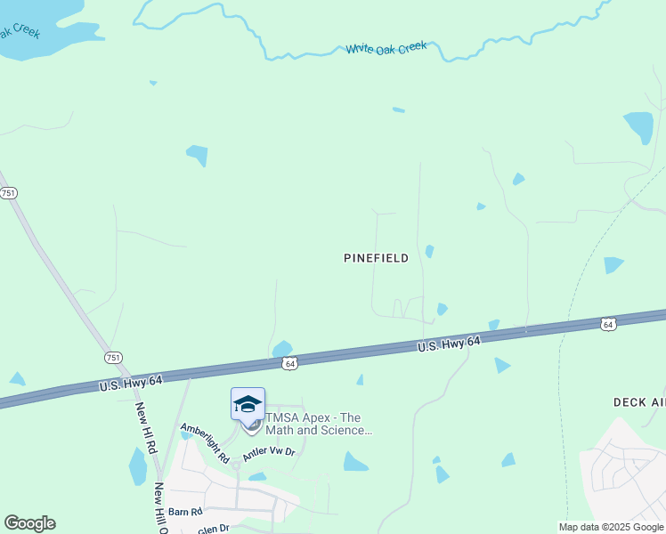 map of restaurants, bars, coffee shops, grocery stores, and more near 3820 U.S. 64 in Apex