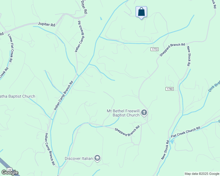 map of restaurants, bars, coffee shops, grocery stores, and more near Tonto Road in Weaverville
