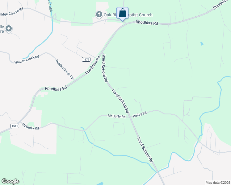 map of restaurants, bars, coffee shops, grocery stores, and more near 2466 Icard School Road in Connelly Springs
