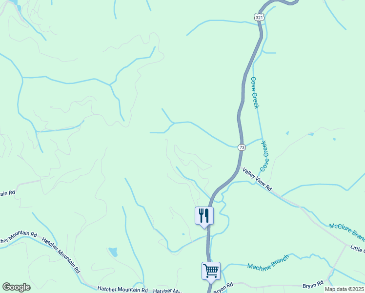 map of restaurants, bars, coffee shops, grocery stores, and more near 3044 Wears Overlook Way in Pigeon Forge