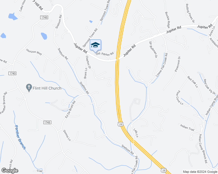 map of restaurants, bars, coffee shops, grocery stores, and more near 36 New Clayton Extension in Weaverville