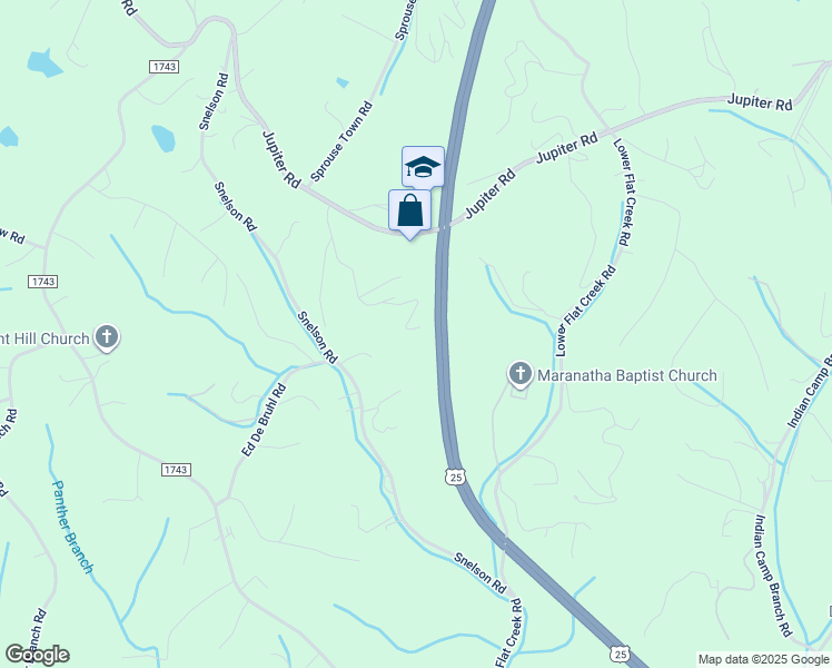 map of restaurants, bars, coffee shops, grocery stores, and more near 36 New Clayton Extension in Weaverville