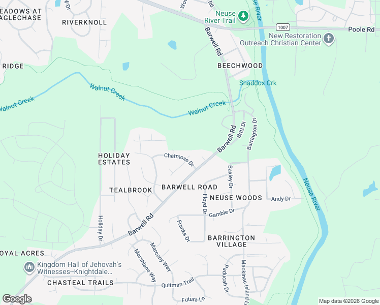 map of restaurants, bars, coffee shops, grocery stores, and more near 2604 West Talbot Court in Raleigh