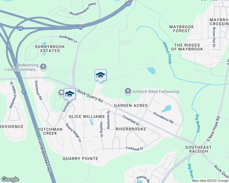 map of restaurants, bars, coffee shops, grocery stores, and more near 2706 Holloway Road in Raleigh