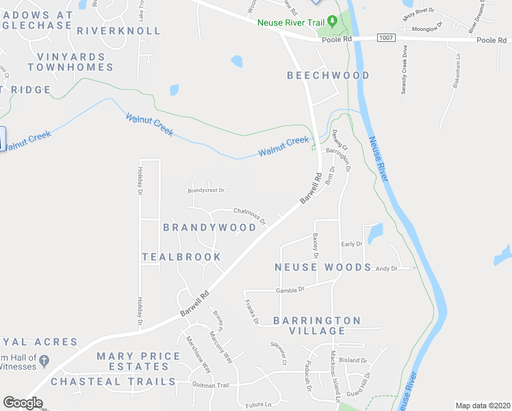 map of restaurants, bars, coffee shops, grocery stores, and more near 2604 West Talbot Court in Raleigh