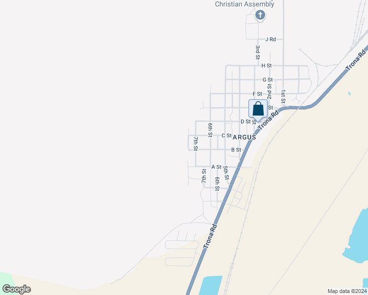map of restaurants, bars, coffee shops, grocery stores, and more near 12164 B Street in Trona