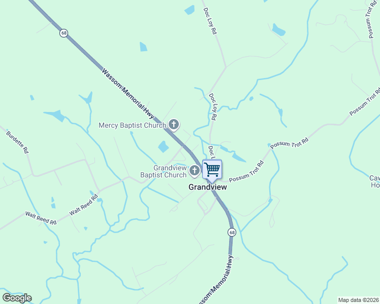 map of restaurants, bars, coffee shops, grocery stores, and more near 5360 Wassom Memorial Highway in Grandview