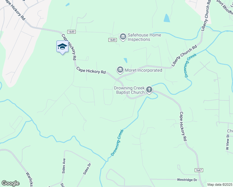 map of restaurants, bars, coffee shops, grocery stores, and more near 2924 Cliftwood Circle in Hickory