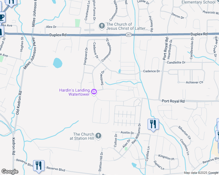 map of restaurants, bars, coffee shops, grocery stores, and more near 8015 Regiment Drive in Spring Hill