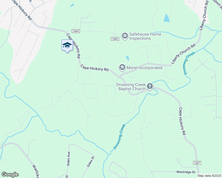 map of restaurants, bars, coffee shops, grocery stores, and more near 2753 Cliftwood Circle in Hickory