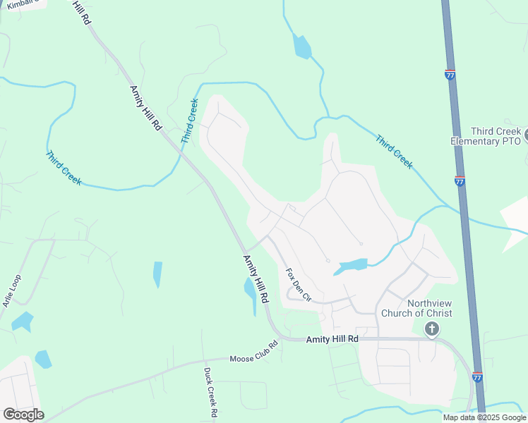 map of restaurants, bars, coffee shops, grocery stores, and more near 104 Fox Tail Court in Statesville