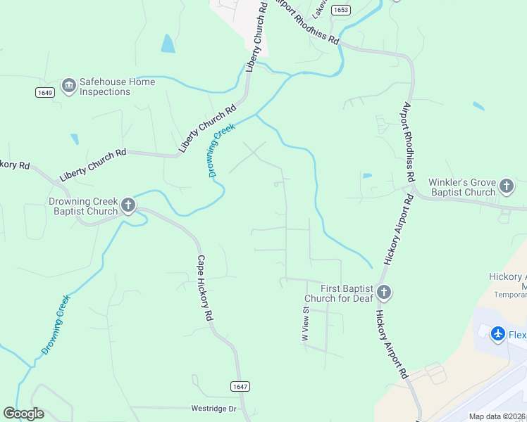 map of restaurants, bars, coffee shops, grocery stores, and more near 2490 West View Acres Avenue Extension in Hickory