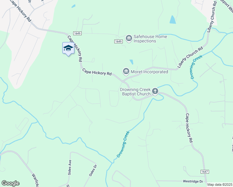 map of restaurants, bars, coffee shops, grocery stores, and more near 2741 Cliftwood Circle in Hickory