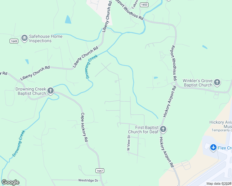 map of restaurants, bars, coffee shops, grocery stores, and more near 2490 West View Acres Avenue Extension in Hickory
