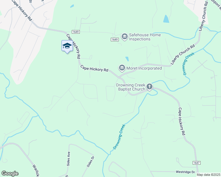 map of restaurants, bars, coffee shops, grocery stores, and more near 2753 Cliftwood Circle in Hickory