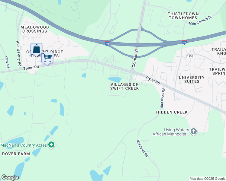 map of restaurants, bars, coffee shops, grocery stores, and more near 2833 Bogle Branch Court in Raleigh