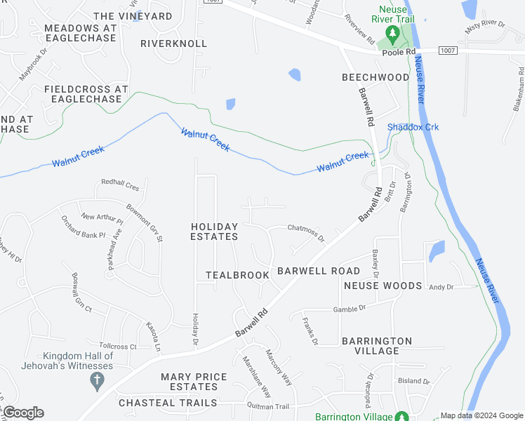 map of restaurants, bars, coffee shops, grocery stores, and more near 5608 Brandycrest Drive in Raleigh