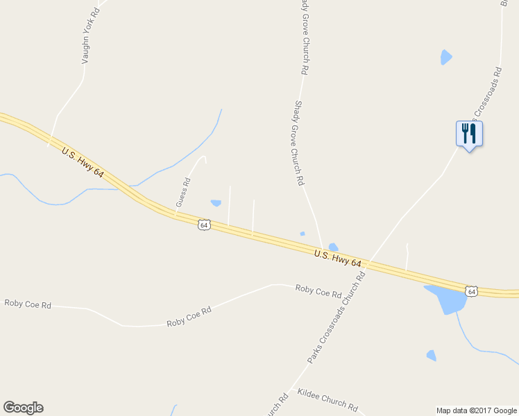map of restaurants, bars, coffee shops, grocery stores, and more near 156 White Poplar Street in Ramseur